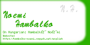 noemi hambalko business card